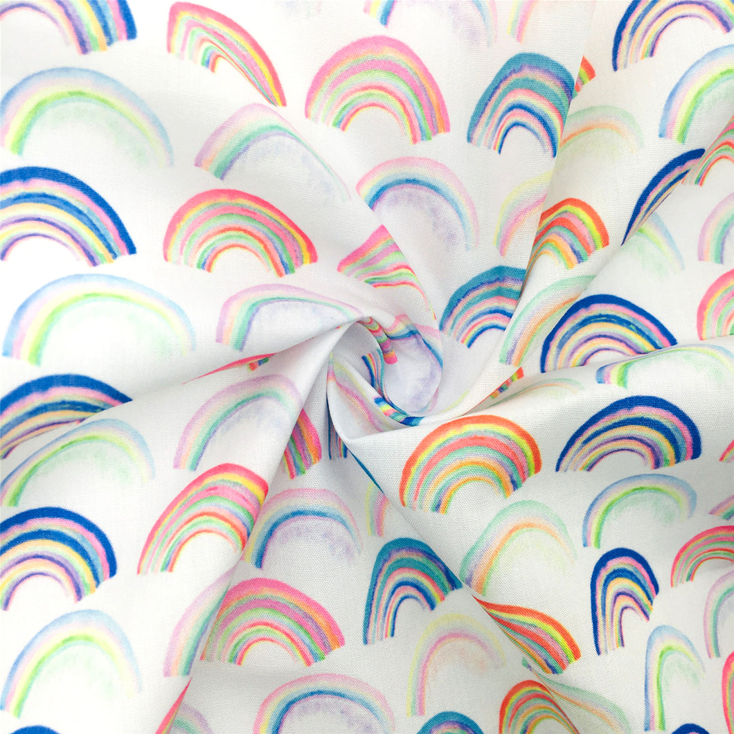 rainbow color printed fabric