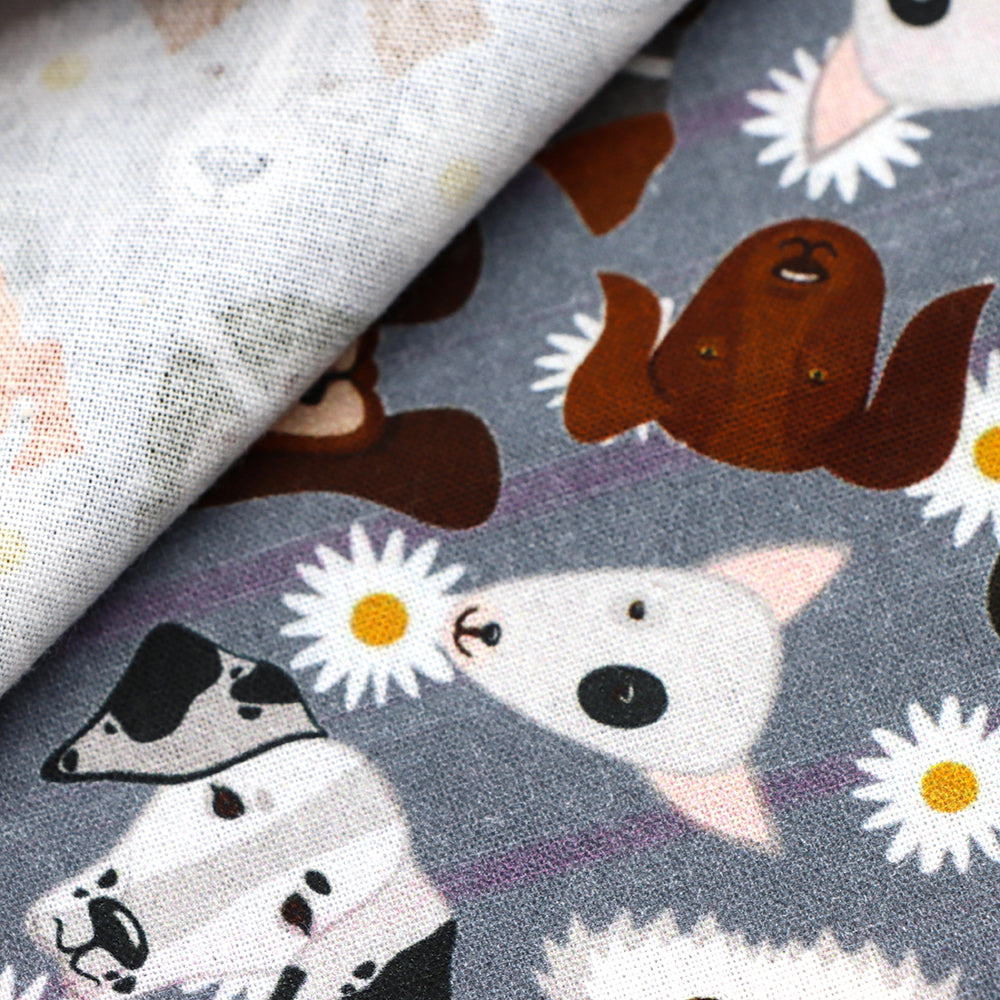 flower floral dog puppy printed fabric