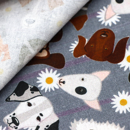flower floral dog puppy printed fabric