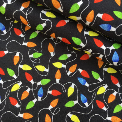 christmas day bulb light bulbs printed fabric