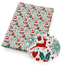 Load image into Gallery viewer, christmas deer reindeer heart love snowflake snow printed fabric
