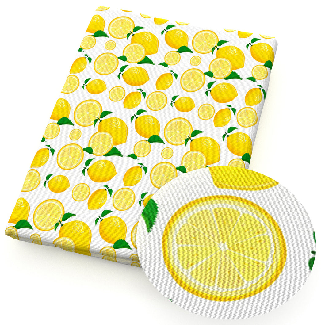 lemon fruit yellow series printed fabric