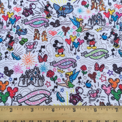 flower floral star starfish music music notes firework printed fabric