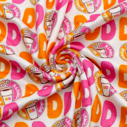 drinks dunkin donuts printed fabric