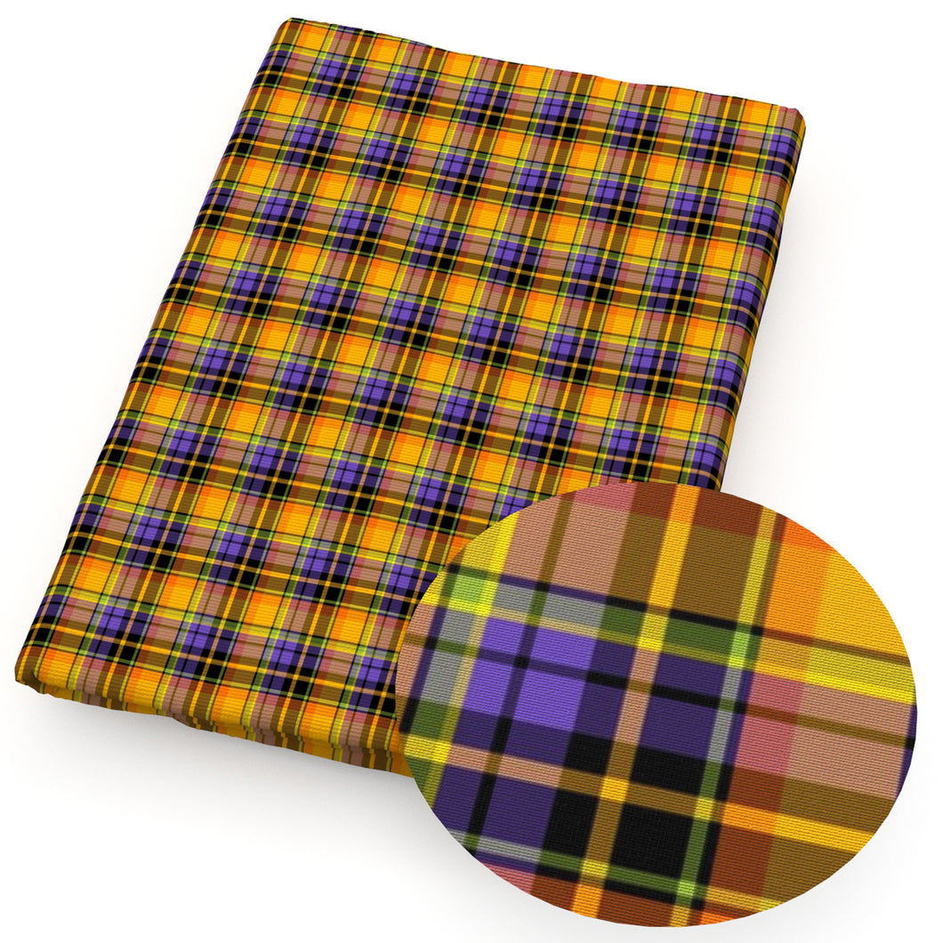 plaid grid yellow series printed fabric