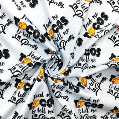 food go vegan taco printed fabric