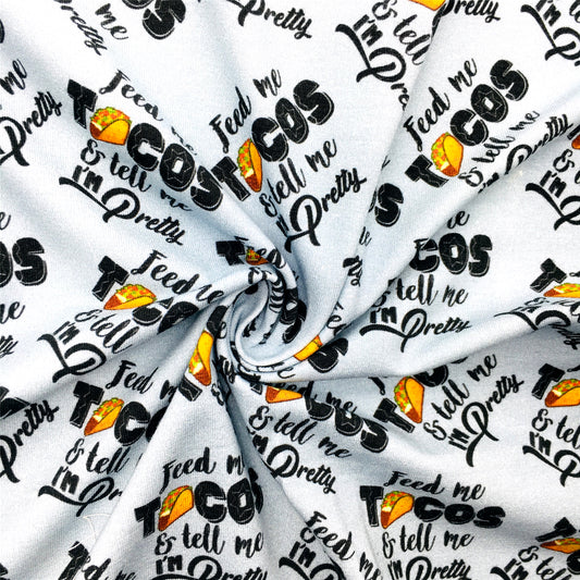 food go vegan taco printed fabric
