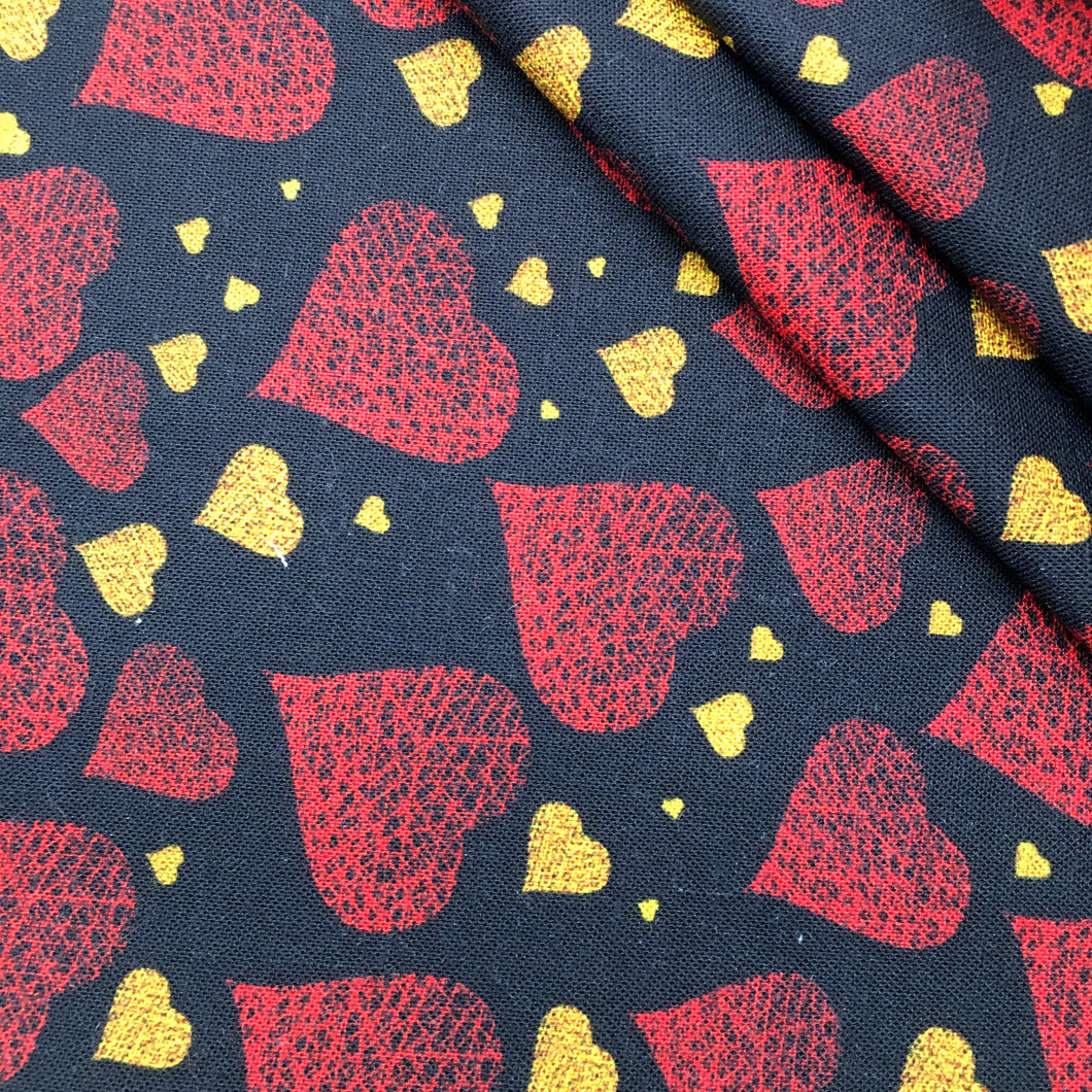 valentines day heart love black series red series printed fabric