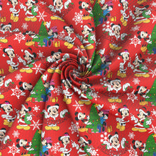 Load image into Gallery viewer, snowflake snow christmas tree printed fabric
