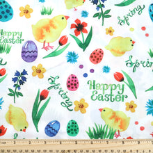 Load image into Gallery viewer, easter bunny flower floral turkey chicken printed fabric
