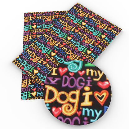 dog puppy printed fabric
