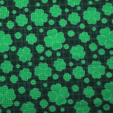 Load image into Gallery viewer, clover shamrock st patricks plaid grid printed fabric
