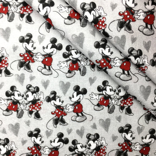 heart love valentines day black series printed fabric