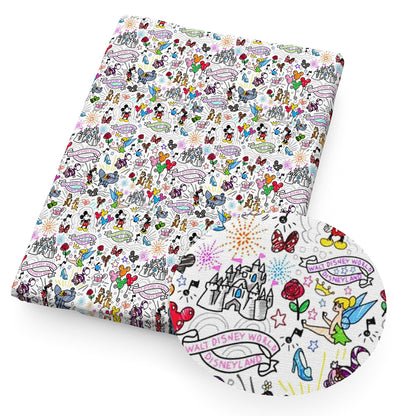 flower floral star starfish music music notes firework printed fabric