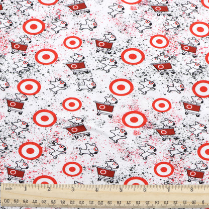 paint splatter round oval printed fabric