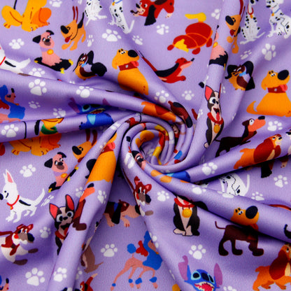 dog puppy purple series printed fabric