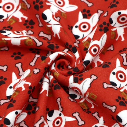red series footprint paw printed fabric