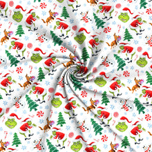 Load image into Gallery viewer, dog christmas lollipop snowman snow printed fabric
