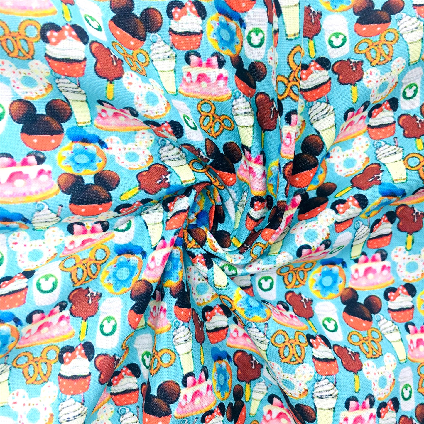 cake cupcake ice cream popsicle donuts food printed fabric