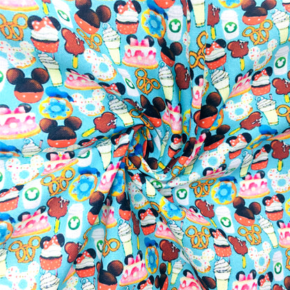 cake cupcake ice cream popsicle donuts food printed fabric