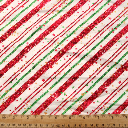 stripe christmas day star starfish printed fabric