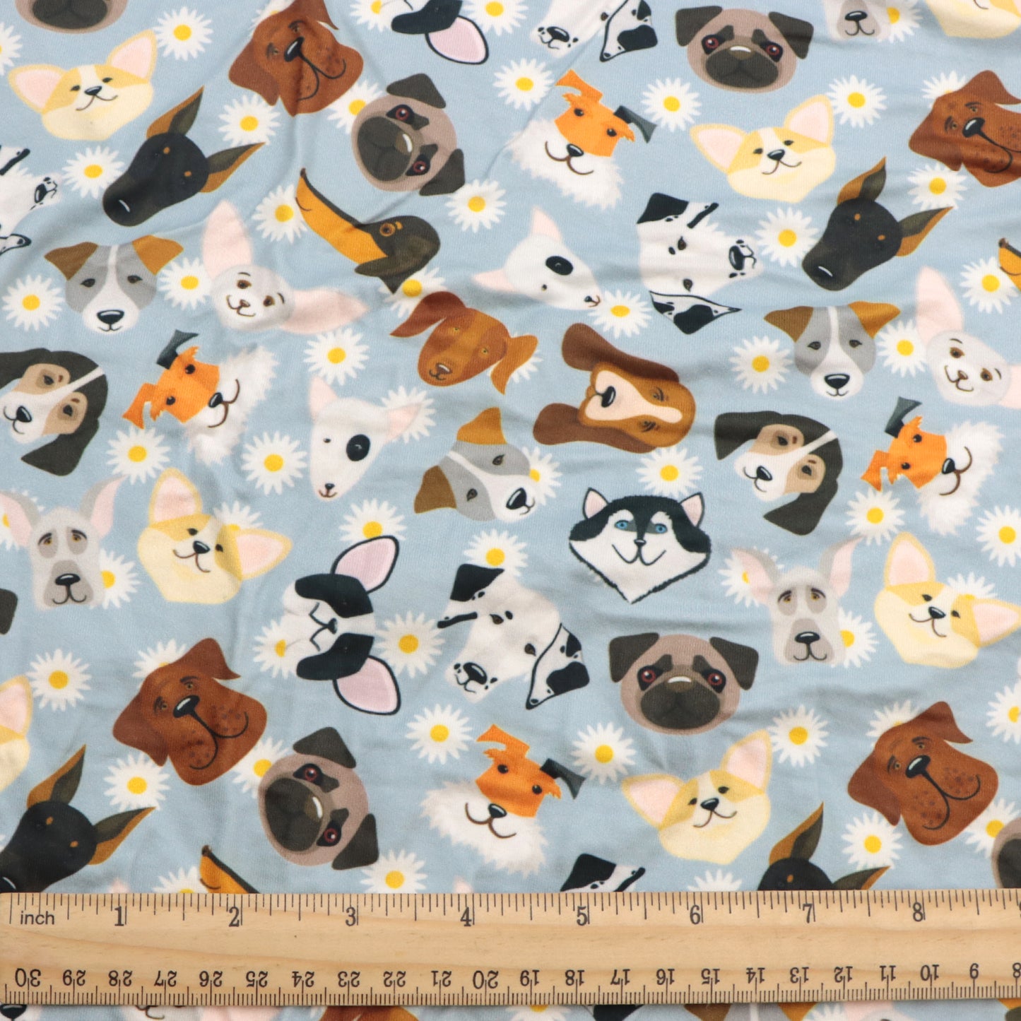 flower floral dog puppy printed fabric