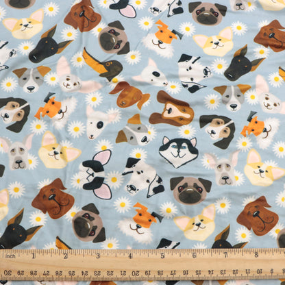 flower floral dog puppy printed fabric