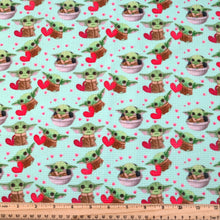 Load image into Gallery viewer, heart love valentines day green series printed fabric
