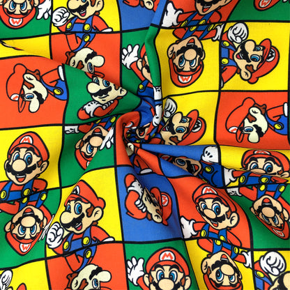 plaid grid game console printed fabric