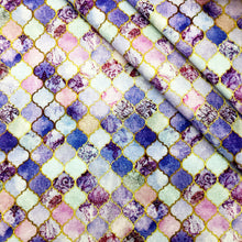Load image into Gallery viewer, geometric patterns rhombus moroccan lattice printed fabric
