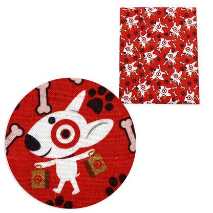 red series footprint paw printed fabric