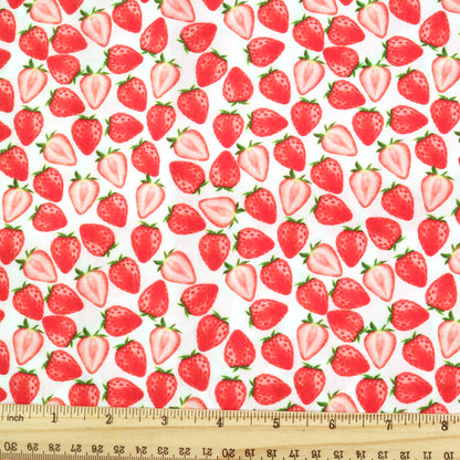 strawberry fruit red series printed fabric
