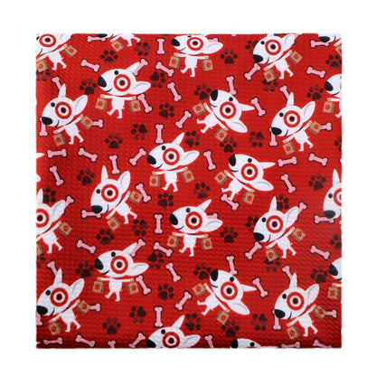 red series footprint paw printed fabric