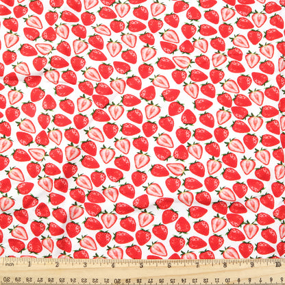 strawberry fruit red series printed fabric