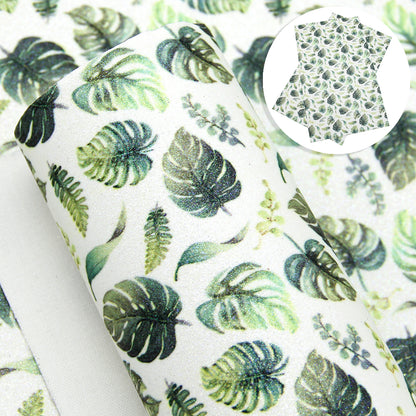 leaf leaves tree printed fabric