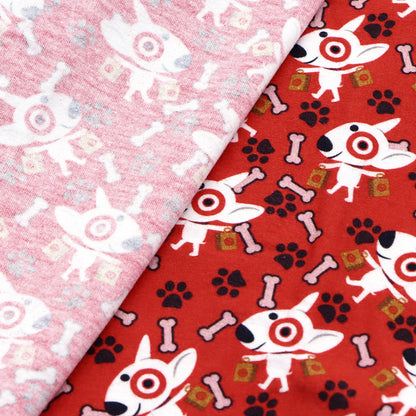 red series footprint paw printed fabric