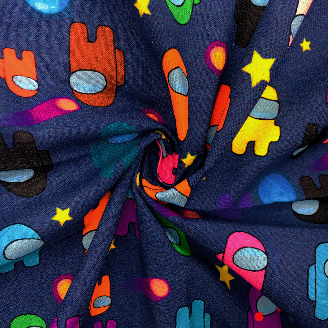 star game console planet solar system galaxy printed fabric