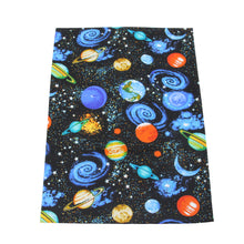 Load image into Gallery viewer, planet solar system galaxy black series printed fabric
