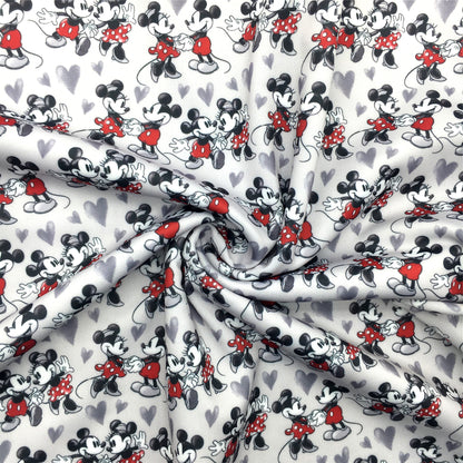 heart love valentines day black series printed fabric