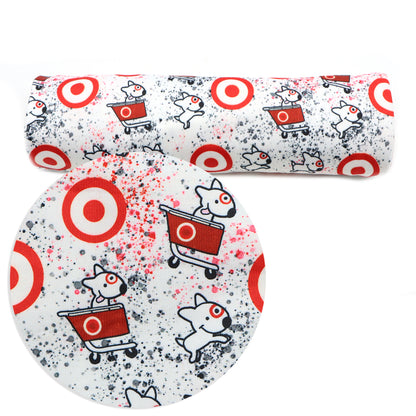 paint splatter round oval printed fabric