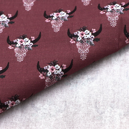 flower floral red series cow pattern printed fabric