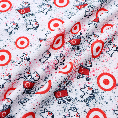 paint splatter round oval printed fabric