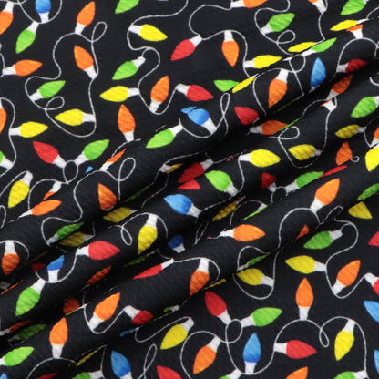 christmas day bulb light bulbs printed fabric