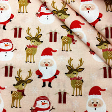 Load image into Gallery viewer, christmas day snowman deer reindeer giraffe snowflake snow printed fabric
