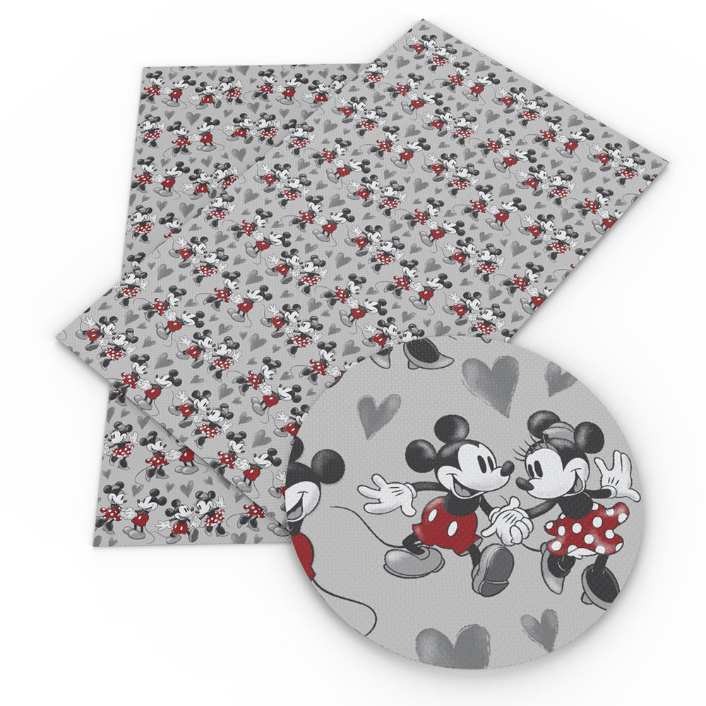 heart love valentines day black series printed fabric