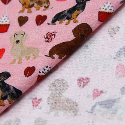 dog puppy heart love valentines day cake cupcake ice cream popsicle printed fabric