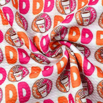 drinks dunkin donuts printed fabric