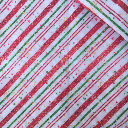 stripe christmas day star starfish printed fabric