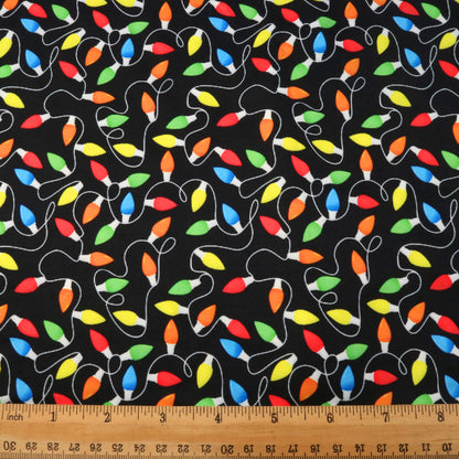 christmas day bulb light bulbs printed fabric