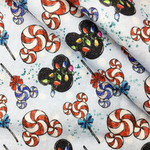 Load image into Gallery viewer, snowflake snow lollipop lolly pops candy sweety christmas printed fabric
